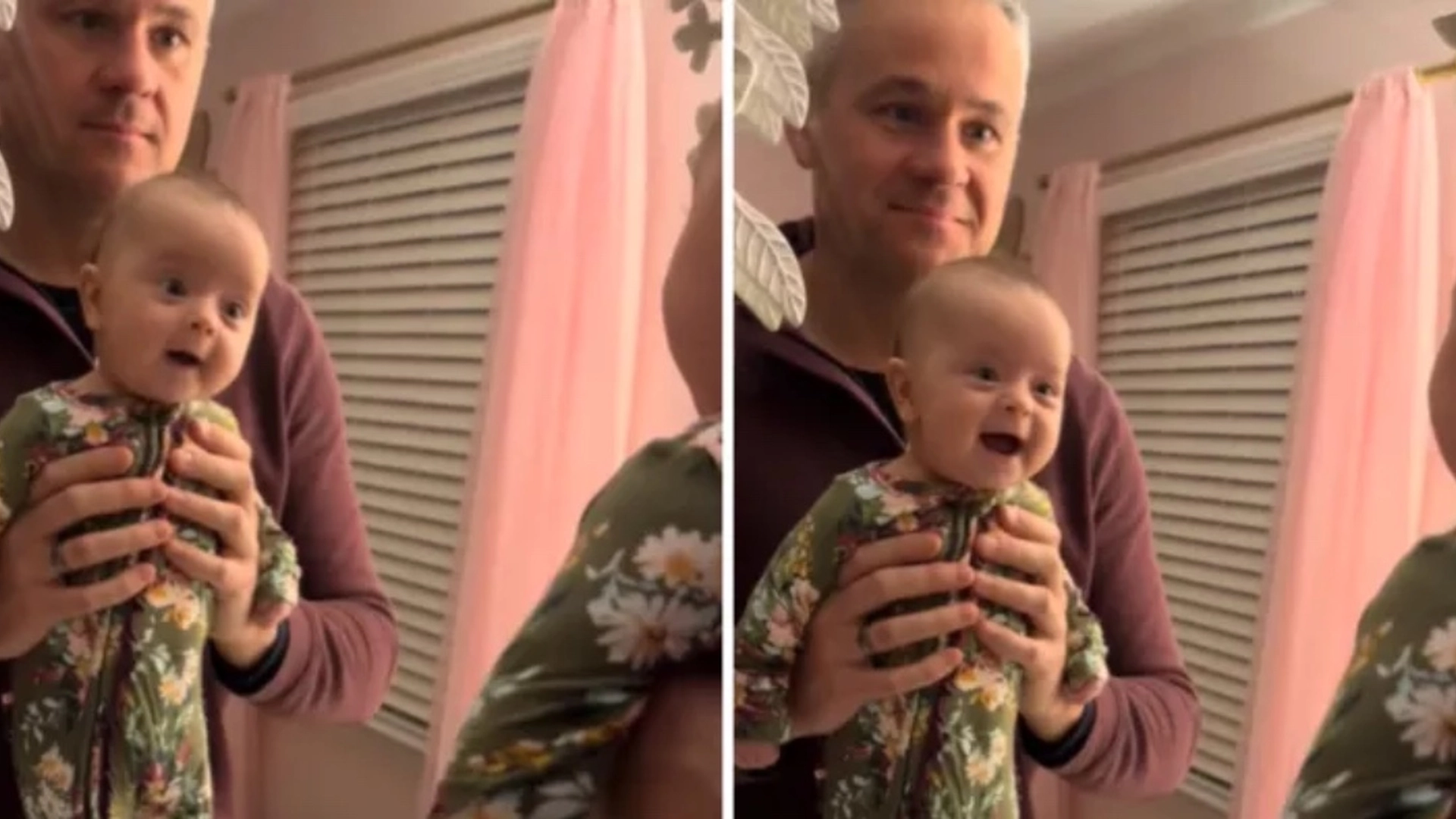 4 måneder gammel baby ser eget spejlbillede for første gang: Far blev fuldstændig overrasket over reaktionen