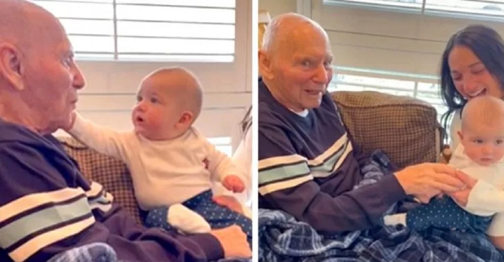 94-årige møder sit oldebarn for første gang: Så skete det mest utrolige