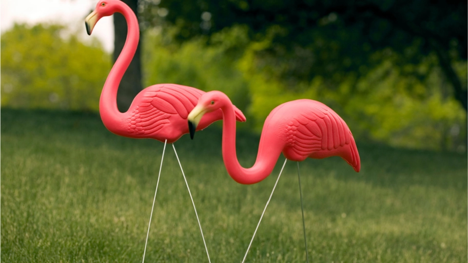 Forbløffede campister: Den skjulte betydning af de lyserøde flamingoer på campingpladser