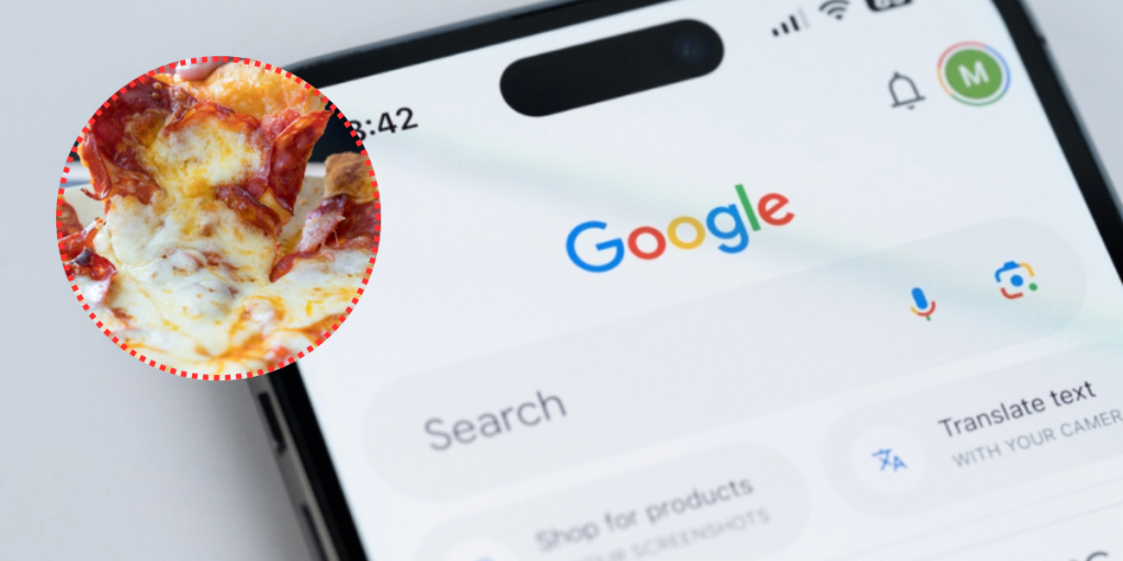 Er Google gået i stykker? – Opfordrer folk til at putte lim på deres pizza
