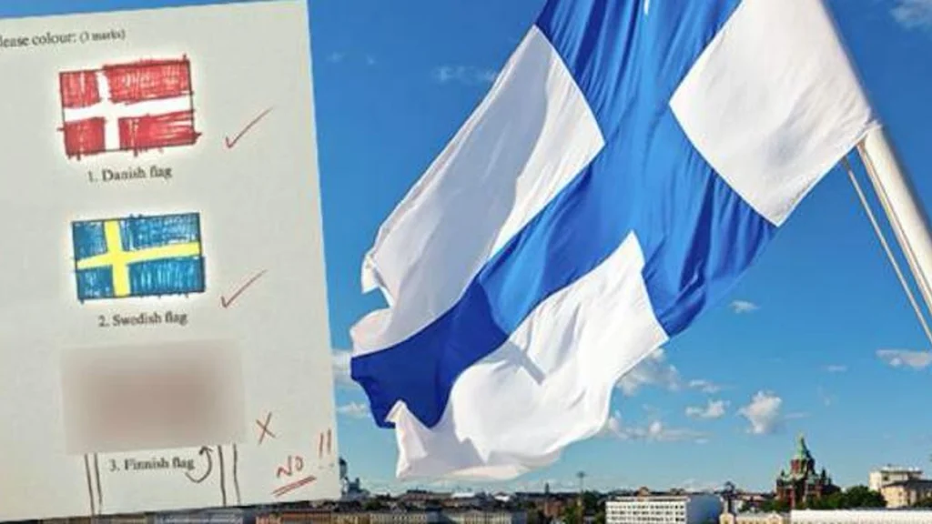 Elev blev bedt om at tegne det finske flag: Resultatet tager nettet med storm