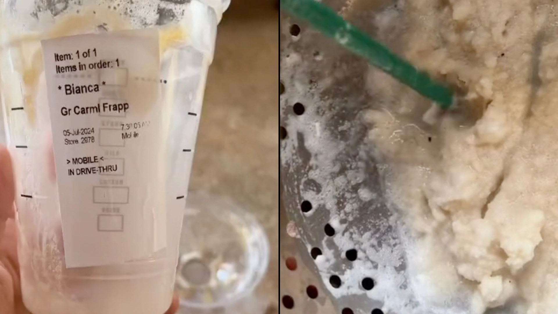 Unge kvinde fandt chokerende genstande i sin frappuccino fra Starbucks: “Jeg kunne ikke tro det”