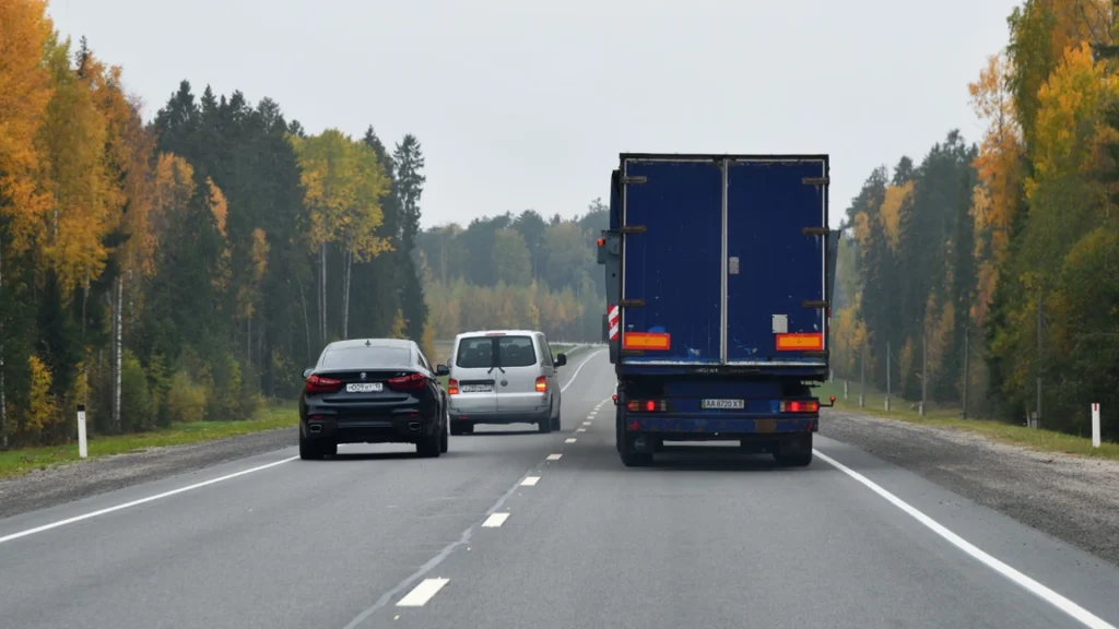 Derfor bør du ikke køre forbi lastbilen eller bussen