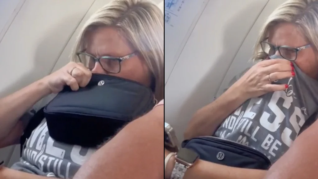 En mand optager en kvindelig flypassager: Pludselig gør hun noget helt uventet