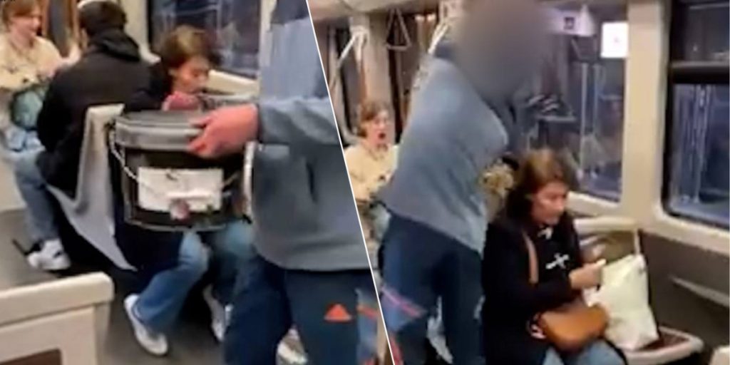 YouTuber hælder spand med hundeafføring og olie ud over en passager i metroen