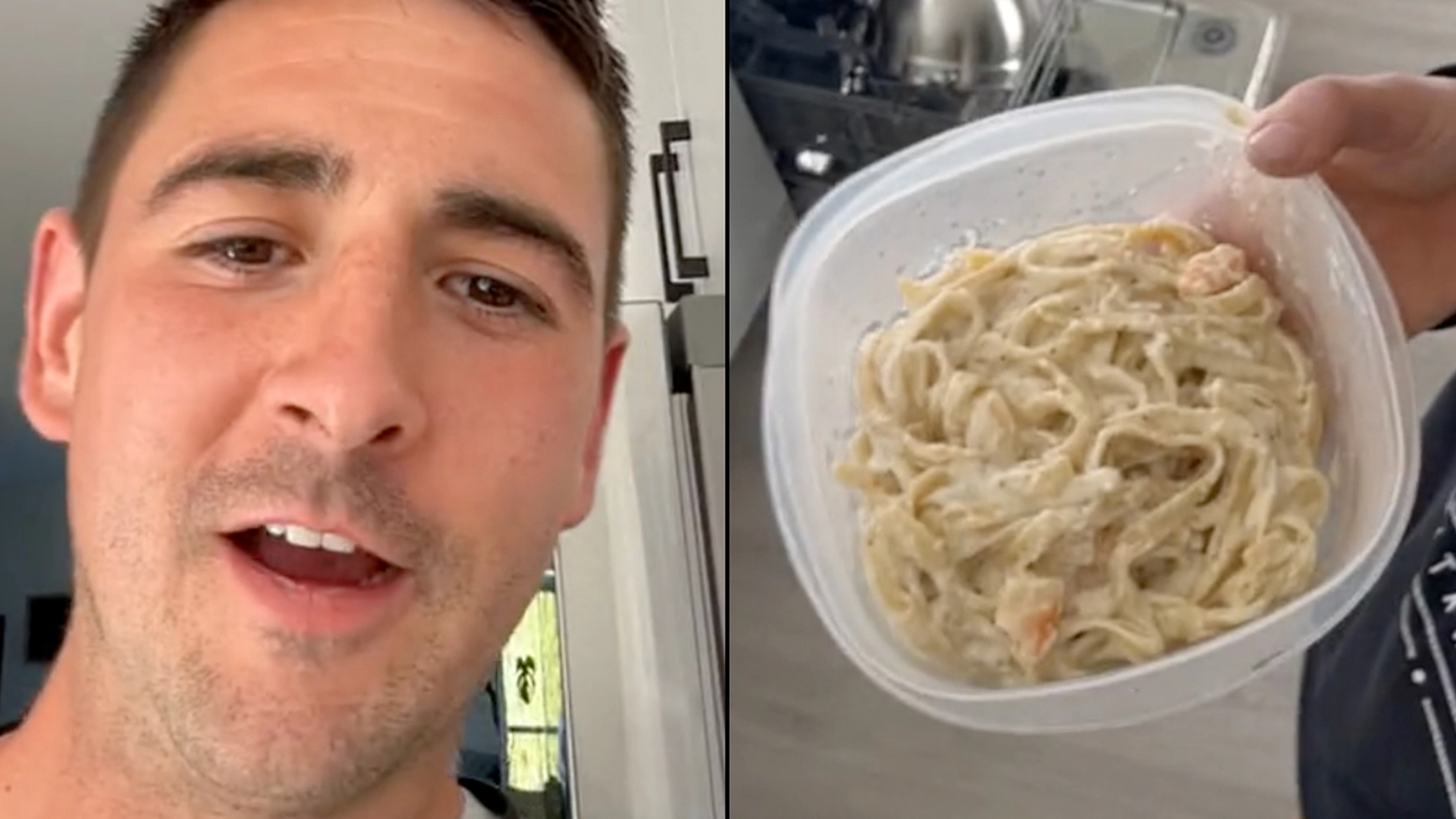 Mand dukkede op hos naboen for at hente rester, men vidste ikke, at hun havde ‘besøg’: Deres samtale går derefter viralt