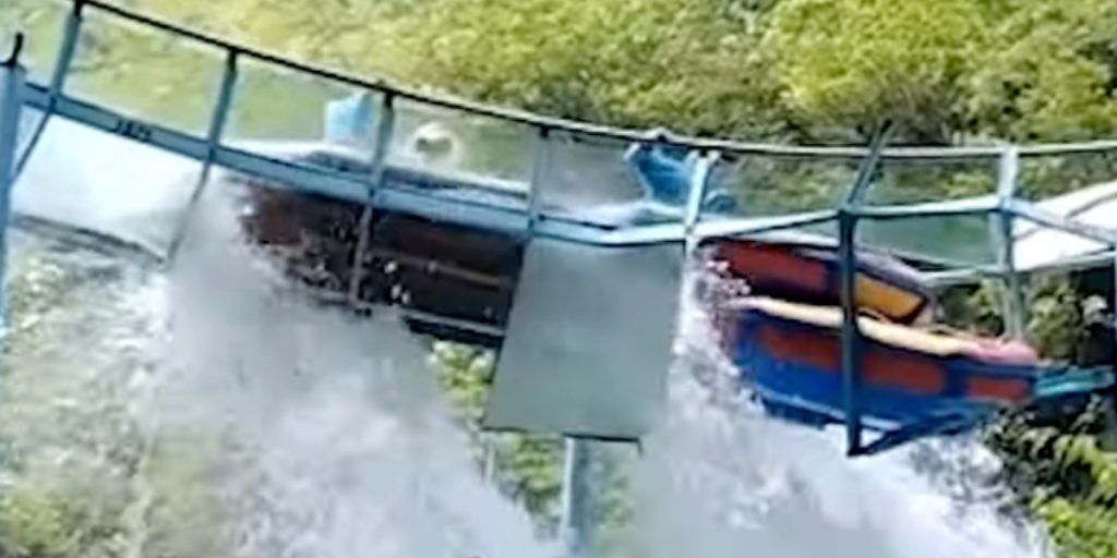 Se: Glasrutsjebane brister, mens gummibåde suser mod et 10 meter dybt tomrum ved kinesisk turistattraktion