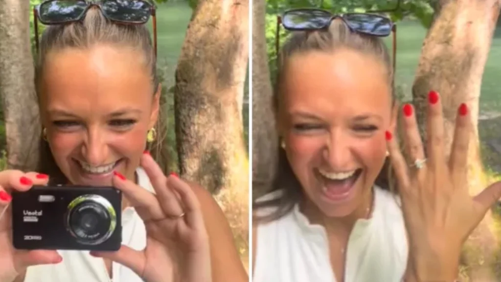 Par filmer deres forlovelse – uden at ane, hvad der foregår i baggrunden