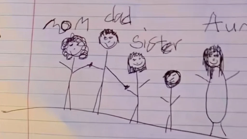 6-årig nevø tegner billede af sin familie: Tanten kan ikke undgå at lægge mærke til en særlig detalje