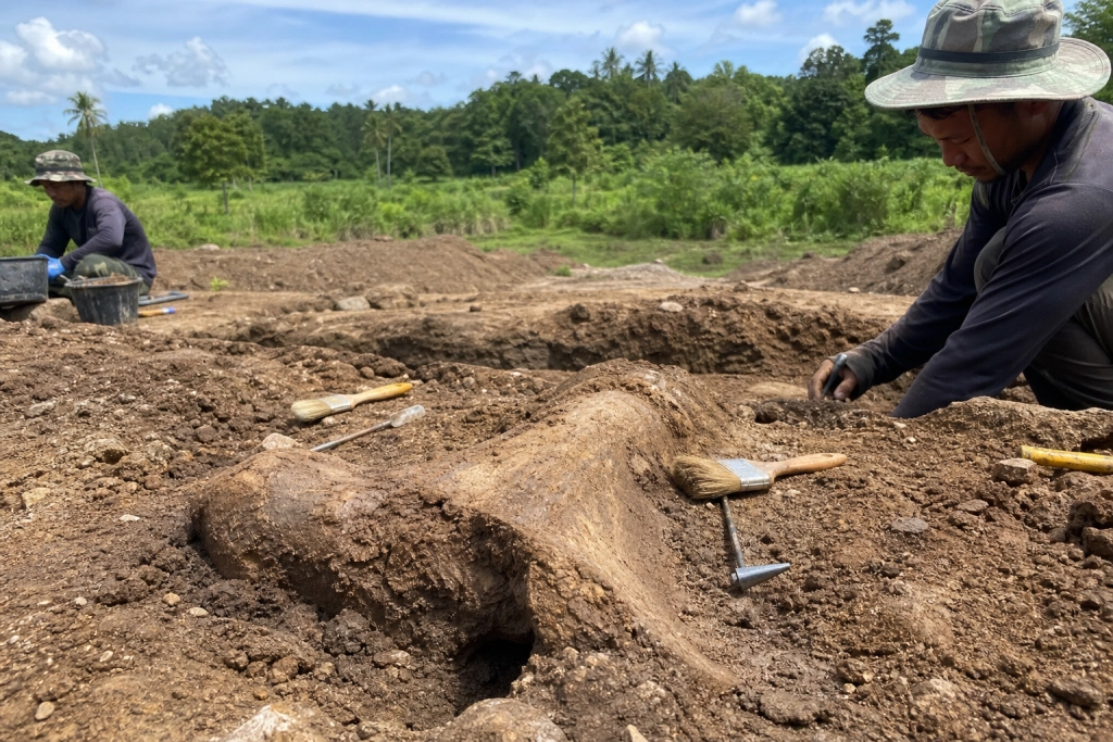 Forskere finder 27 ton tung dinosaur i Thailand: Lige så lang som en blåhval