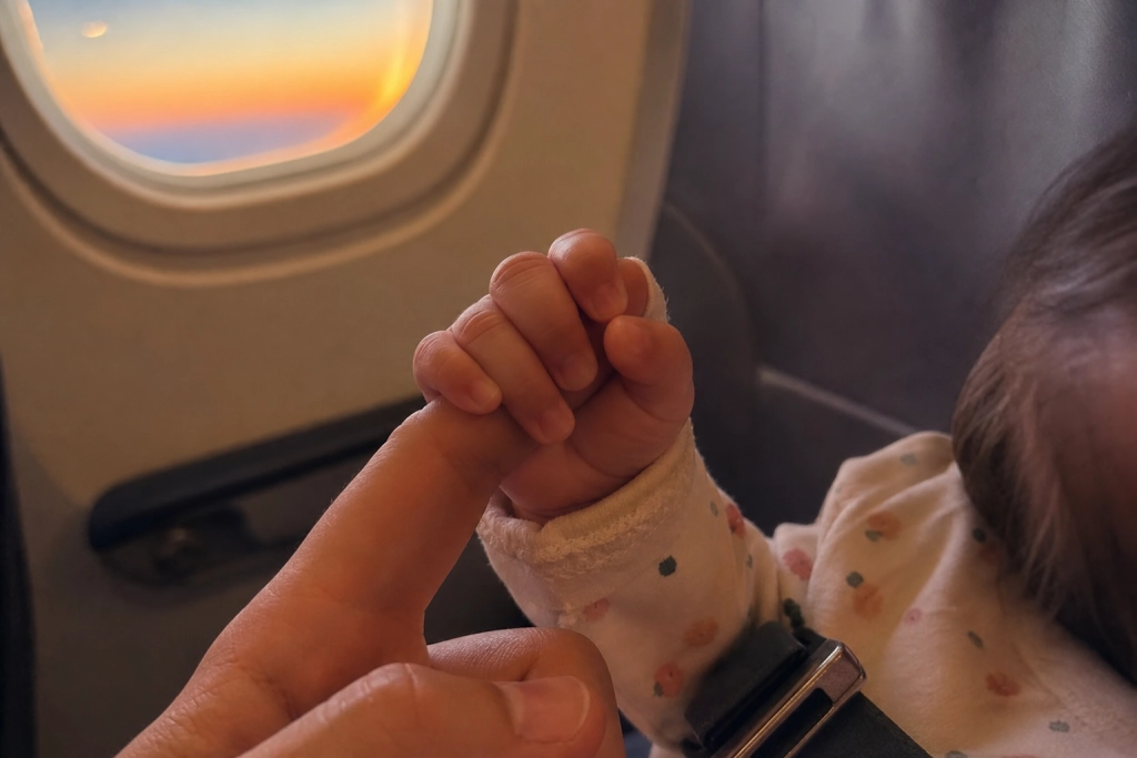 Hun boardede gravid, landede som mor: Fødte på fly