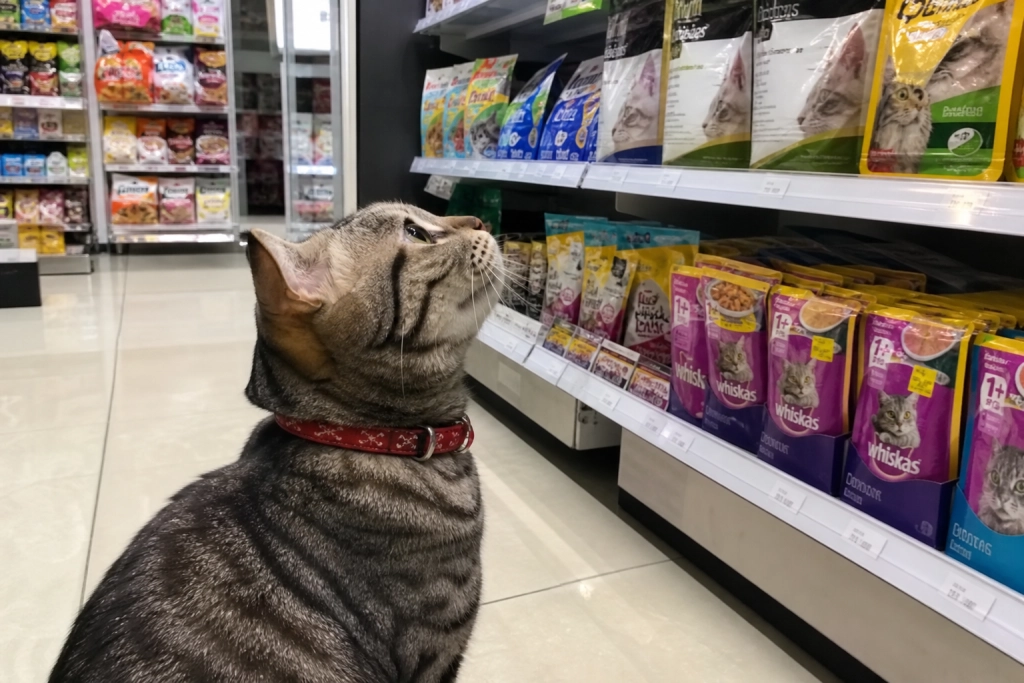 Katten leder turisterne ind i butikken og stiller sig foran kattemadhylden: 270.000 likes og ingen kan afgøre om den er genial eller bare heldig