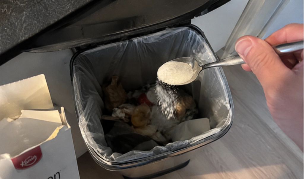 Jeg hældte natron i bunden af skraldespanden natten over, jeg blev forbløffet over resultatet