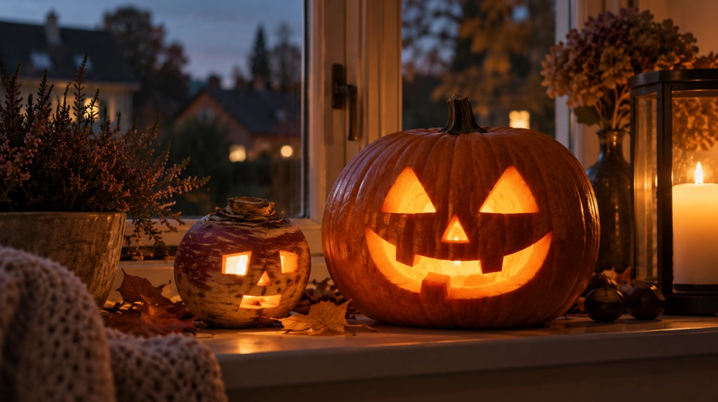 Halloweens mest kendte symbol lyser i vinduerne nu: Det begyndte med en helt anden grøntsag