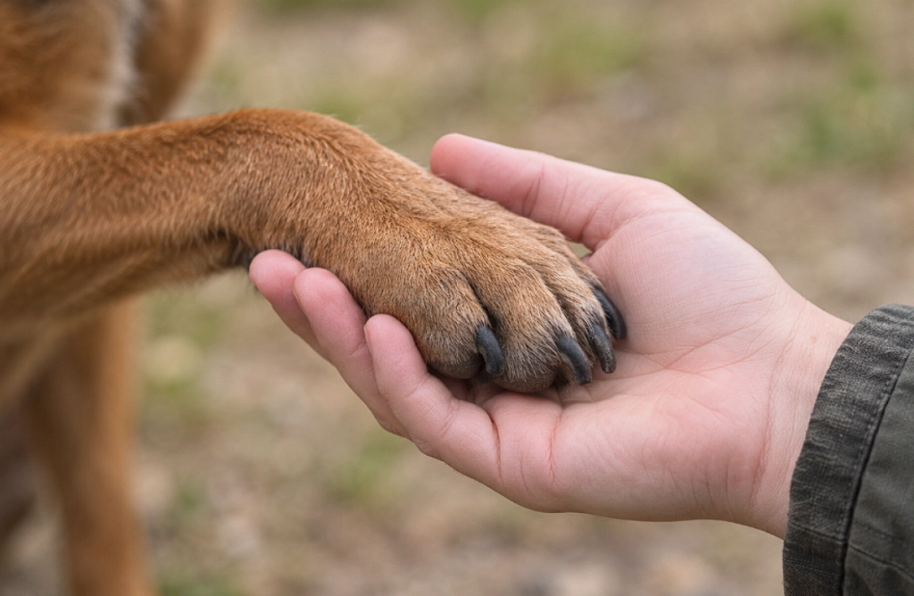 De 5 ting din hund prøver at fortælle dig, når den lægger en pote på dig
